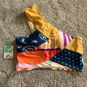 Nani Santiago Patchwork Crop bathing Suit TOP